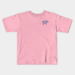 Lispe Plaid Pig Kids T-Shirt